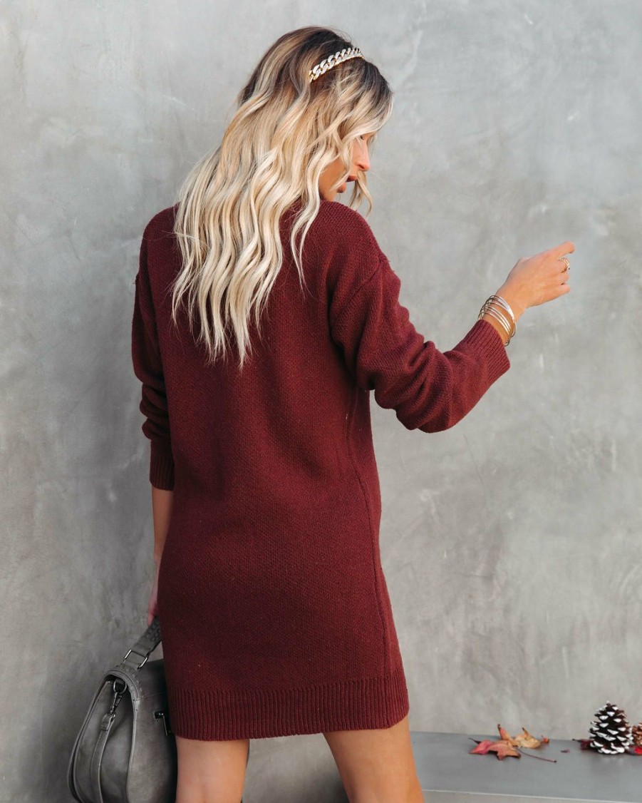 Clothing * | Entr-001 Kannon Turtleneck Sweater Dress Cinnamon Final Sale