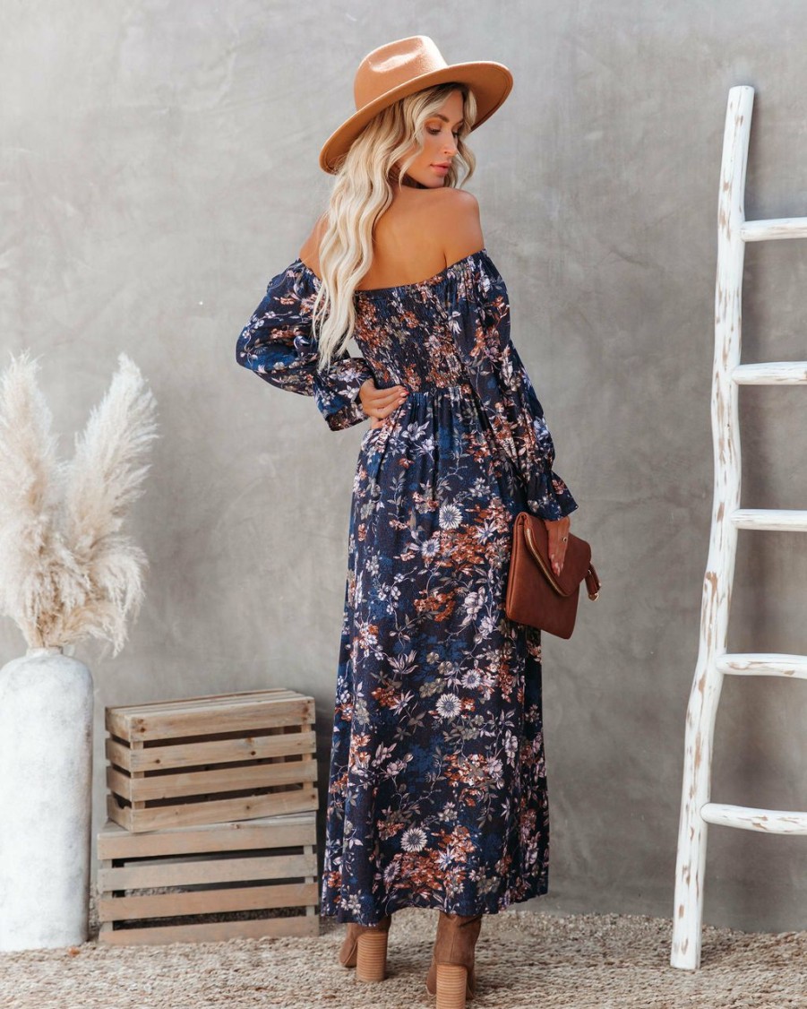 Clothing * | Dres-001 Hayes Floral Off The Shoulder Maxi Dress Final Sale Bump Friendly