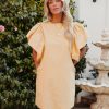 Clothing * | Mabl-001 Davina Cotton Pocketed Mini Dress Yellow