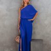 Clothing * | Tych-001 Vici Exclusives From The Source One Shoulder Maxi Dress Royal Blue Final Sale