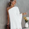 Clothing * | Tych-001 Side To Side One Shoulder Statement Dress White All Clothing