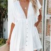 Clothing * | Flaw-001 Karinne Pocketed Button Down Ruffle Dress Marshmallow