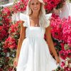 Clothing * | Mabl-001 Huntlie Cotton Ruffle Babydoll Dress White