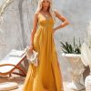 Clothing * | A.Peach Promotions Slit Maxi Dress Mustard All Clothing