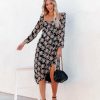 Clothing * | Lush-001 Raissa Floral High Low Midi Dress Black Multi Final Sale Guest Of Wedding