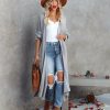 Clothing * | Pol-001 All Clothing Your Own World Knit Duster Cardigan Grey Final Sale