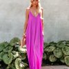 Clothing * | Love-003 Olivian Pocketed Maxi Dress Magenta