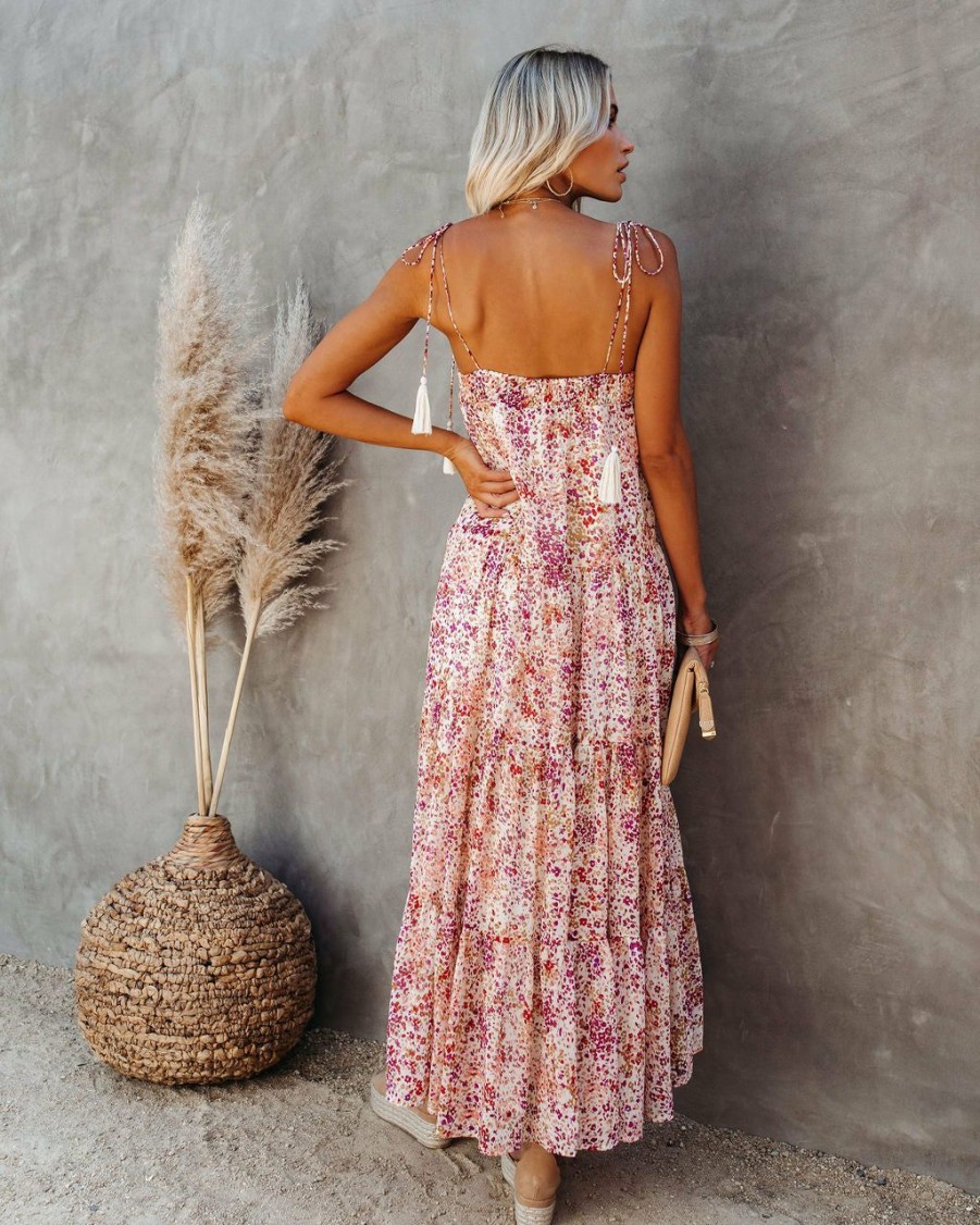 Clothing * | Stor-001 Resort Shop Cornfield Tiered Tassel Midi Dress Final Sale