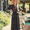 Clothing * | Enc-001 Emma Sheer Crochet Lace Maxi Dress Black Final Sale Bump Friendly