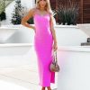 Clothing * | Tych-001 Luna Ribbed Knit Midi Dress Pink