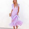 Clothing * | Aeom-001 Carrie In Paris Tiered Tulle Midi Dress Lavender The Weekly Drop