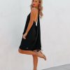 Clothing * | Oliv-001 Such A Flirt Halter Ruffle Dress Black All Clothing