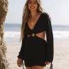 Clothing * | Mabl-001 Savannah Crochet Cut Out Mini Dress Black