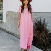 Clothing * | Entr-001 Shantae Pocketed Knit Maxi Dress Baby Pink