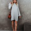 Clothing * | Tcec-001 So In Love Knit Sweater Dress Heather Grey Final Sale Bump Friendly