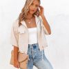 Clothing * | Prom-001 Willy Linen Blend Zip Up Jacket Oatmeal All Clothing