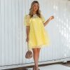 Clothing * | Endl-001 Stevens Puff Sleeve Babydoll Dress Yellow- Final Sale All Clothing