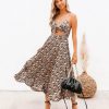 Clothing * | Tych-001 Spendy Snake Print Cutout Midi Dress Final Sale