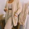 Clothing * | Pape-001 Rylin Pocketed Knit Cardigan Oat Final Sale Loungewear