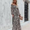 Clothing * | Salt-001 Alexandria Floral Smocked Off The Shoulder Maxi Dress