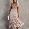 Clothing * | Chry-001 Pansy Tiered Lace Midi Dress All Clothing