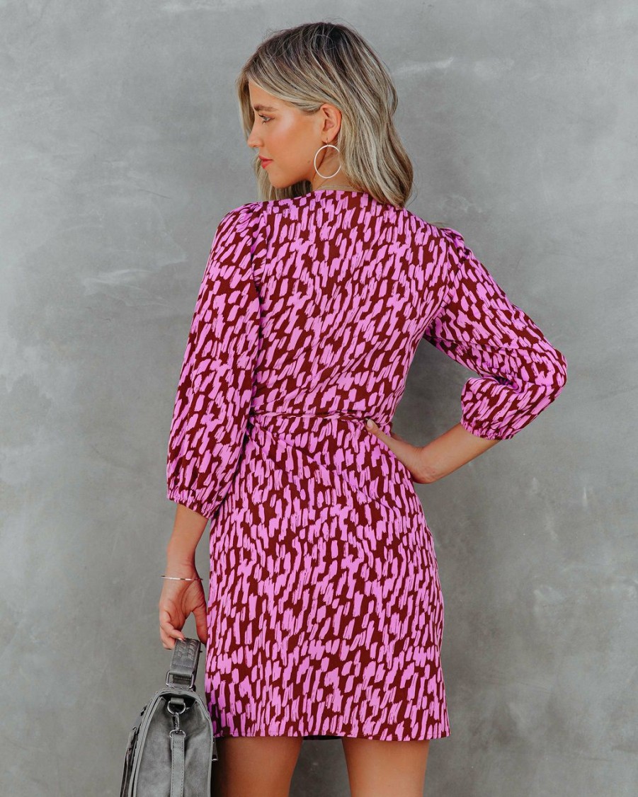 Clothing * | Tych-001 Vici Exclusives Another Year Of Love Printed Wrap Dress Final Sale