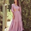 Clothing * | Fate-001 Veronique Cotton Blend Cutout Maxi Dress Orchid Final Sale