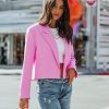 Clothing * | Entr-001 Pretty Perfect Cityscape Crop Blazer Pink Final Sale