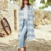 Clothing * | Acoa-001 All Clothing Casey Pocketed Plaid Button Down Coat