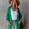 Clothing * | Aeom-001 State Of Happy Amyah Pocketed Knit Duster Cardigan Emerald