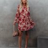 Clothing * | Aeom-001 Calgary Floral Velvet Tie Dress