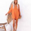 Clothing * | Flaw-001 Kennedy Cotton Pocketed Button Down Tunic Tangerine