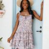 Clothing * | Dres-001 Pretty Perfect Stories We Tell Floral Ruffle Tiered Babydoll Dress