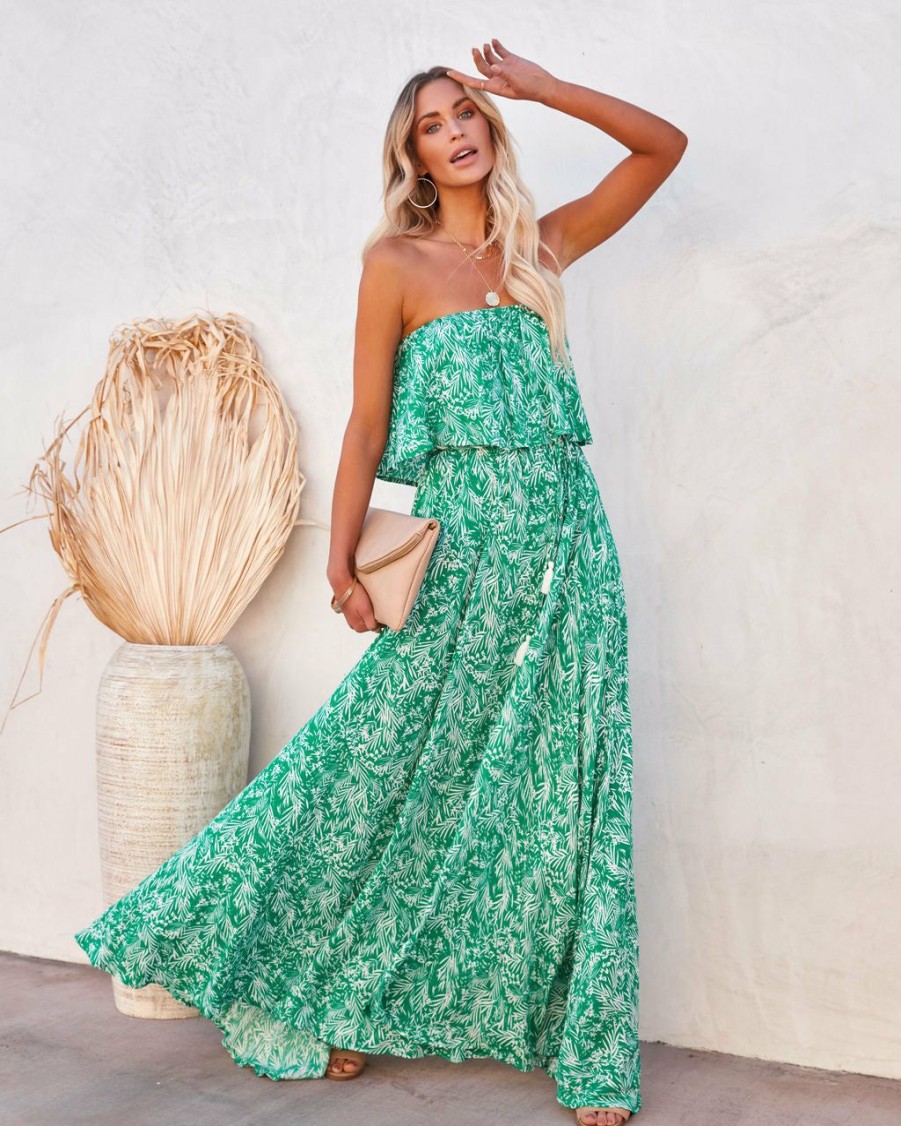 Clothing * | Aaka-001 Palos Verdes Strapless Tie Maxi Dress