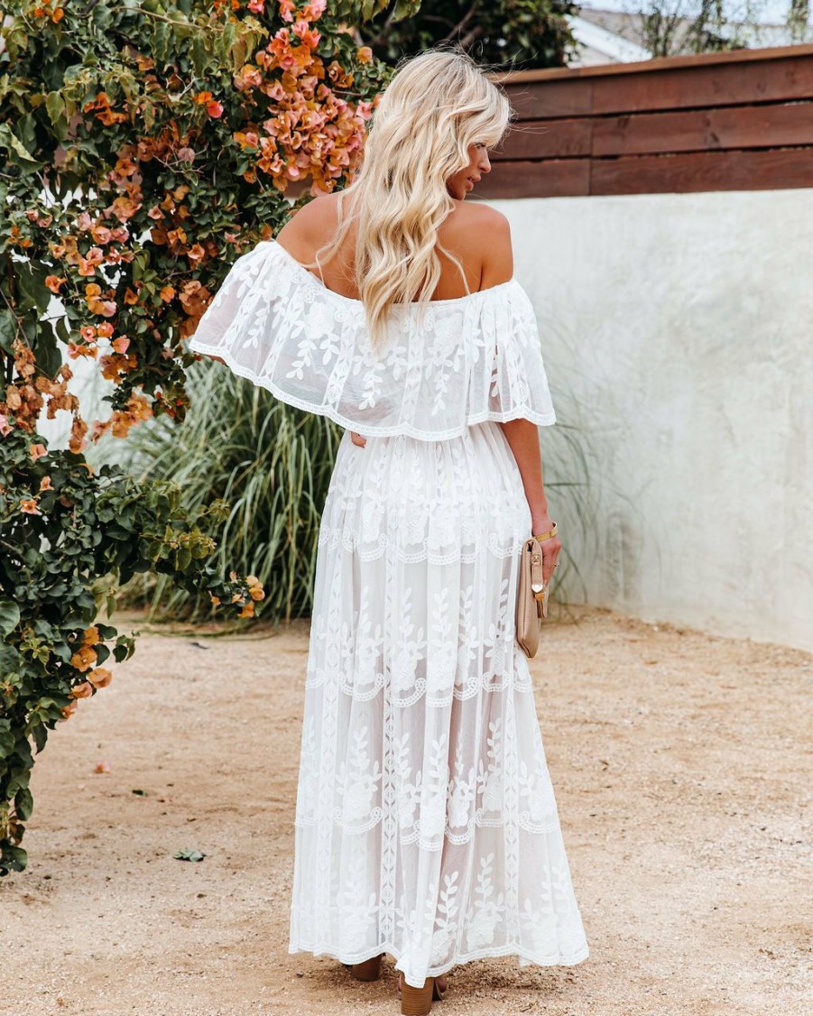 Clothing * | Aaka-001 Our Together Is Forever Off The Shoulder Lace Maxi Dress All Clothing