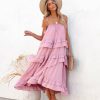 Clothing * | Stor-001 Resort Shop Brisbane Tiered Tassel Midi Dress Mauve Final Sale