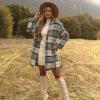 Clothing * | Lush-001 Igloo Pocketed Plaid Coat Blue Final Sale All Clothing