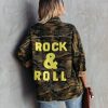 Clothing * | Davi-001 All Clothing Camouflage Cotton Rock & Roll Frayed Utility Jacket Final Sale