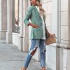 Clothing * | Fore-001 Work Anywhere Shea Pocketed Plaid Blazer Green