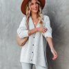 Clothing * | Lush-001 Matix Button Front Speckled Knit Cardigan Ivory All Clothing