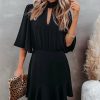 Clothing * | Tych-001 Fashion Forward Keyhole Dress Black