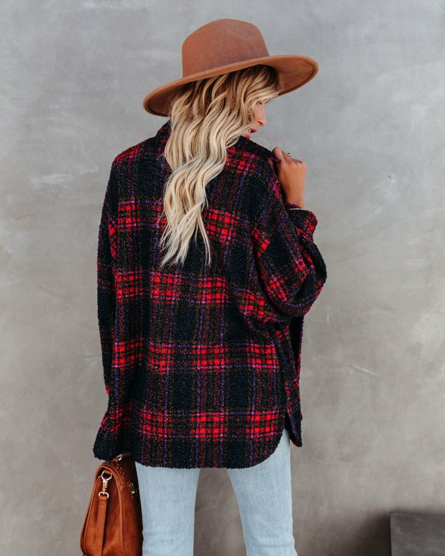 Clothing * | Enc-001 All Clothing Septembers End Pocketed Plaid Shacket