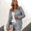 Clothing * | On T-001 Festive Flair Pocketed Sequin Blazer Silver Final Sale Vici Exclusives