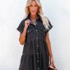 Clothing * | Entr-001 Madden Button Down Denim Shirt Dress Final Sale All Clothing