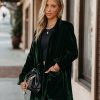 Clothing * | Endl-001 Chicest Pocketed Velvet Blazer Green Final Sale All Clothing