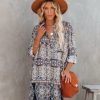 Clothing * | Dres-001 Hilltop Printed Button Down Shirt Dress All Clothing