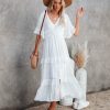 Clothing * | Salt-001 Genae Smocked Ruffle Tiered Midi Dress All Clothing