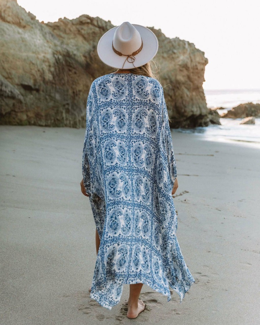 Clothing * | Dres-001 Kiawah Printed Kimono The Vacation Shop