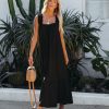 Clothing * | Salt-001 All Clothing You Are Loved Ruched Strap Maxi Dress Black