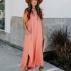 Clothing * | Entr-001 Shantae Pocketed Knit Maxi Dress Peach All Clothing